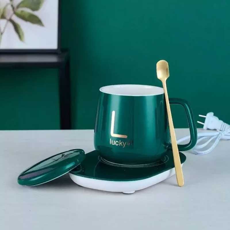 Electric Heated Coffee Mug With Temperature Controlled Pad