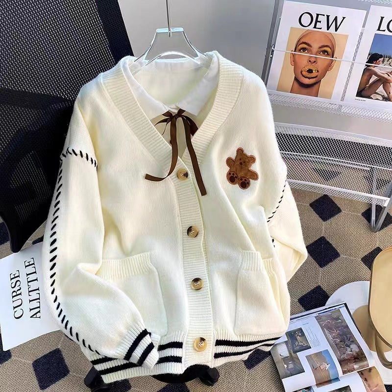 Chanel style sweater knitted sweater jacket women